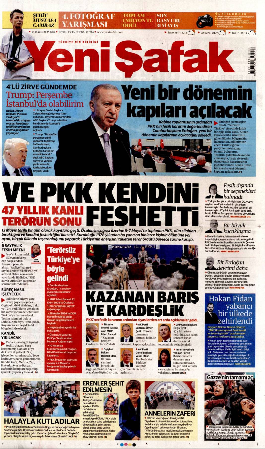 50 Yıllık terör devri kapandı! PKK kendini feshetti: 13 Mayıs gazete manşetleri 6