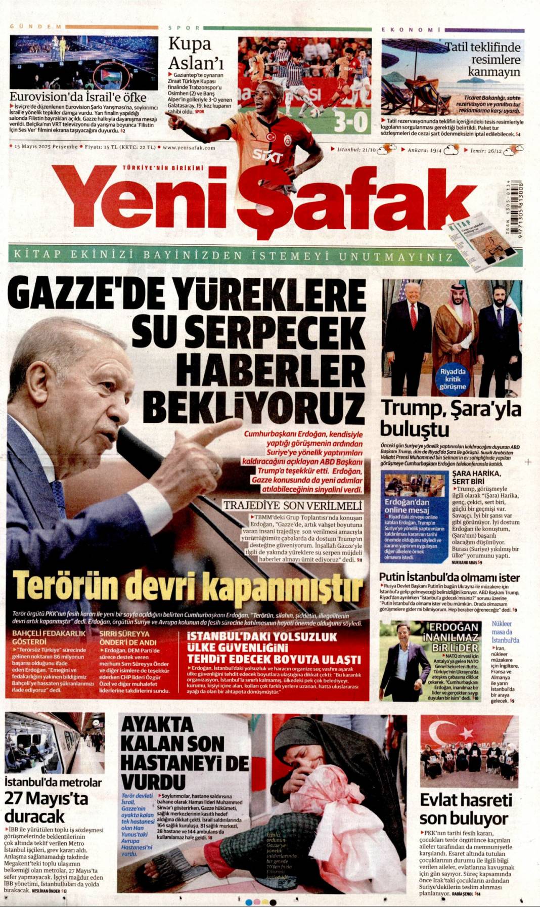 Dünya siyasetine Erdoğan damgası: 15 Mayıs 2025 gazete manşetleri 6