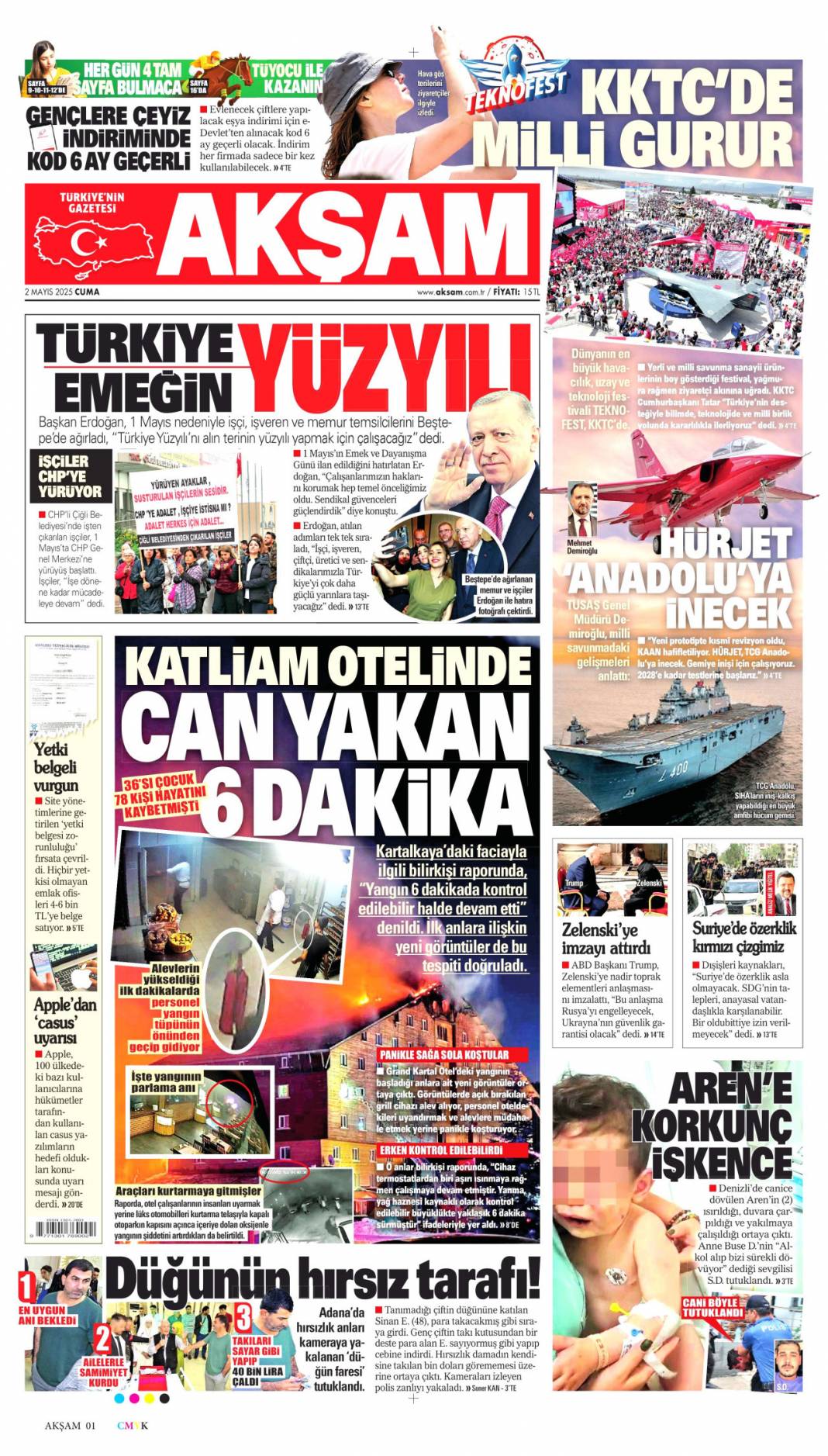 Alın terinin ve emeğin yüzyılı: 02 Mayıs 2025 Cuma gazete manşetleri 4