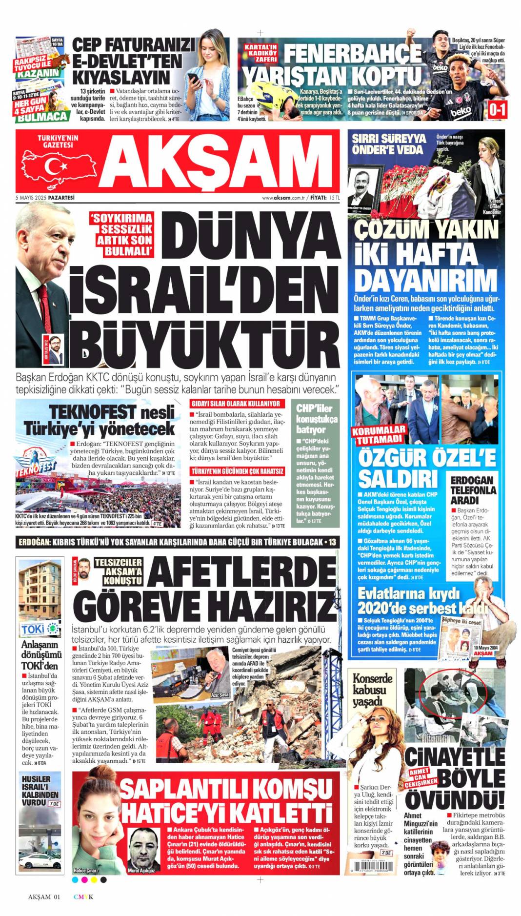 Siyasete saldırı: 5 Mayıs 2025 Pazartesi güncel gazete manşetleri 6