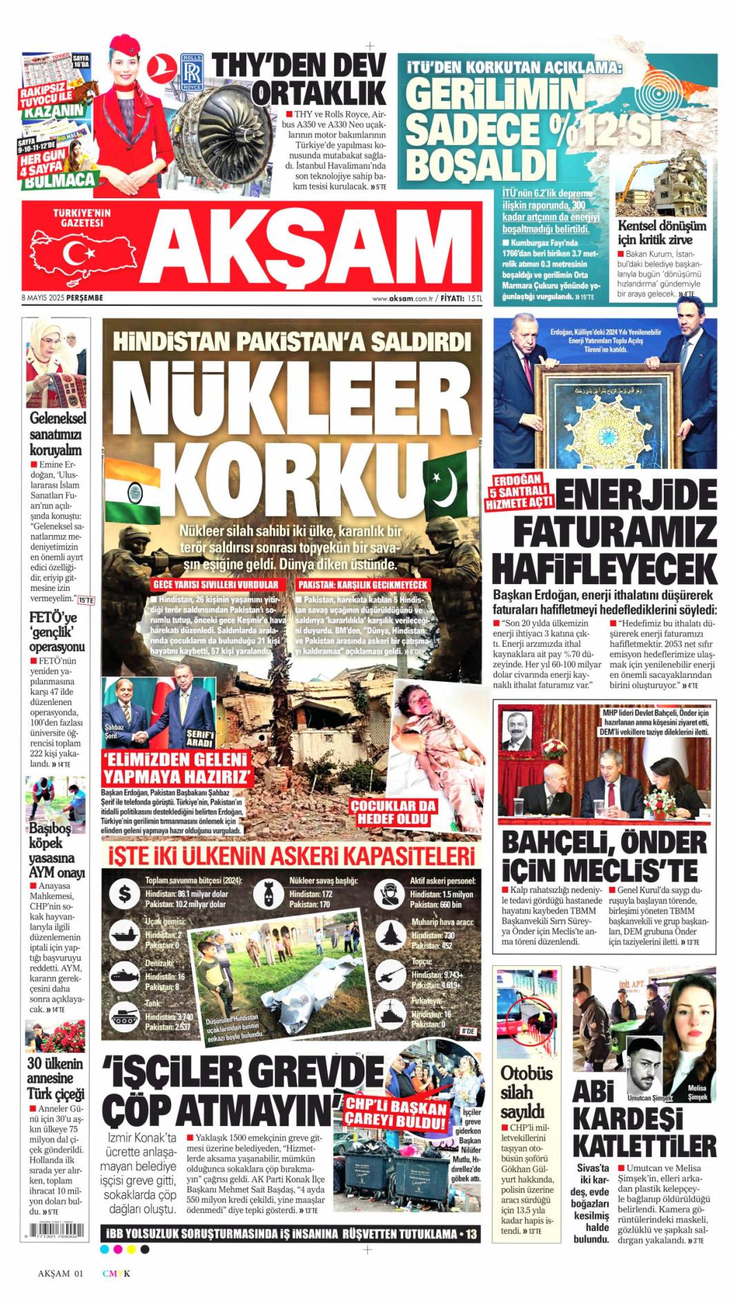 Arı kovanına çomak soktum ama korkum yok: 8 Mayıs 2025 Perşembe gazete manşetleri... 7