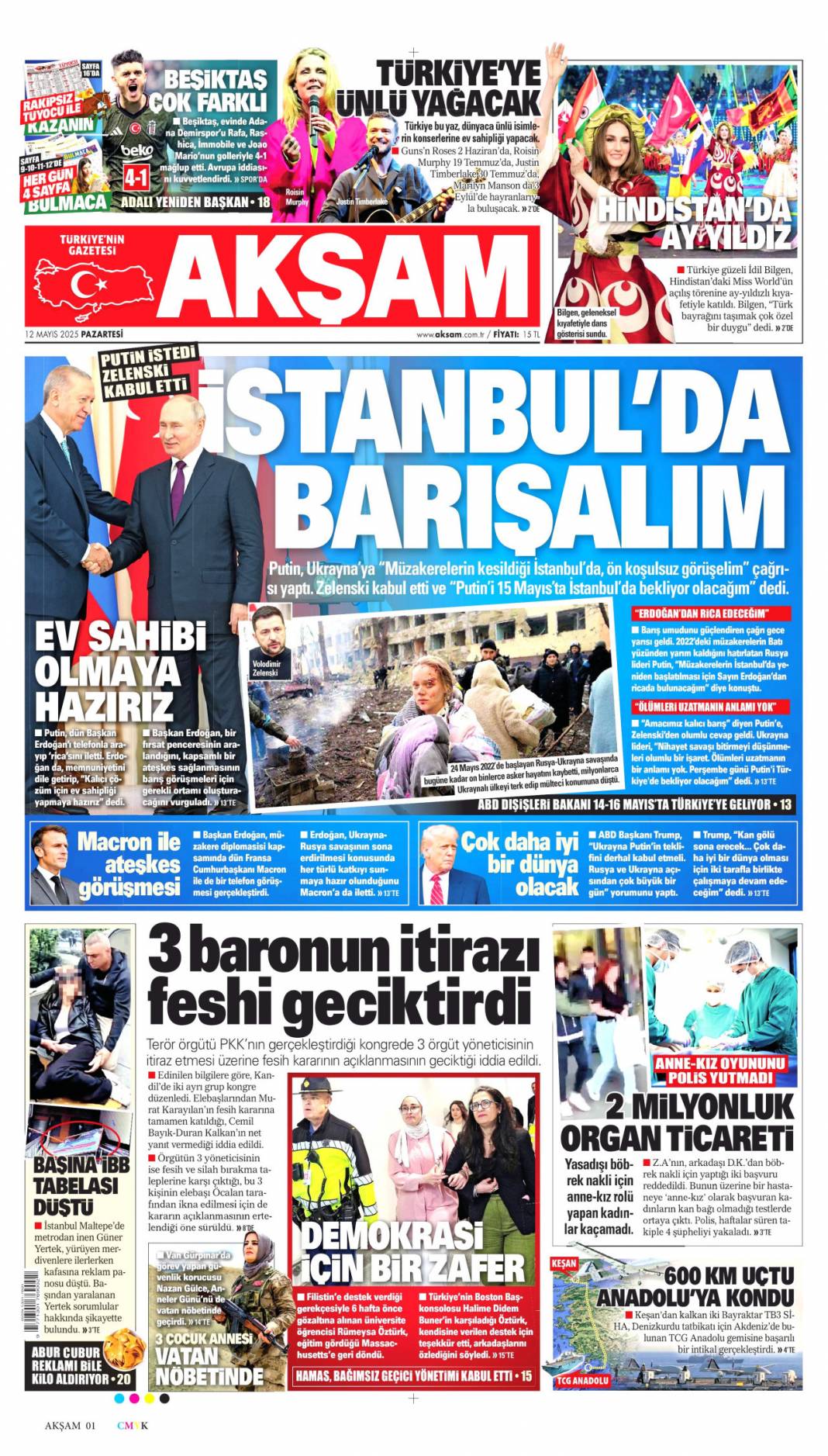Acil çıkış İstanbul: 12 Mayıs 2025 Pazartesi gazete manşetleri 6