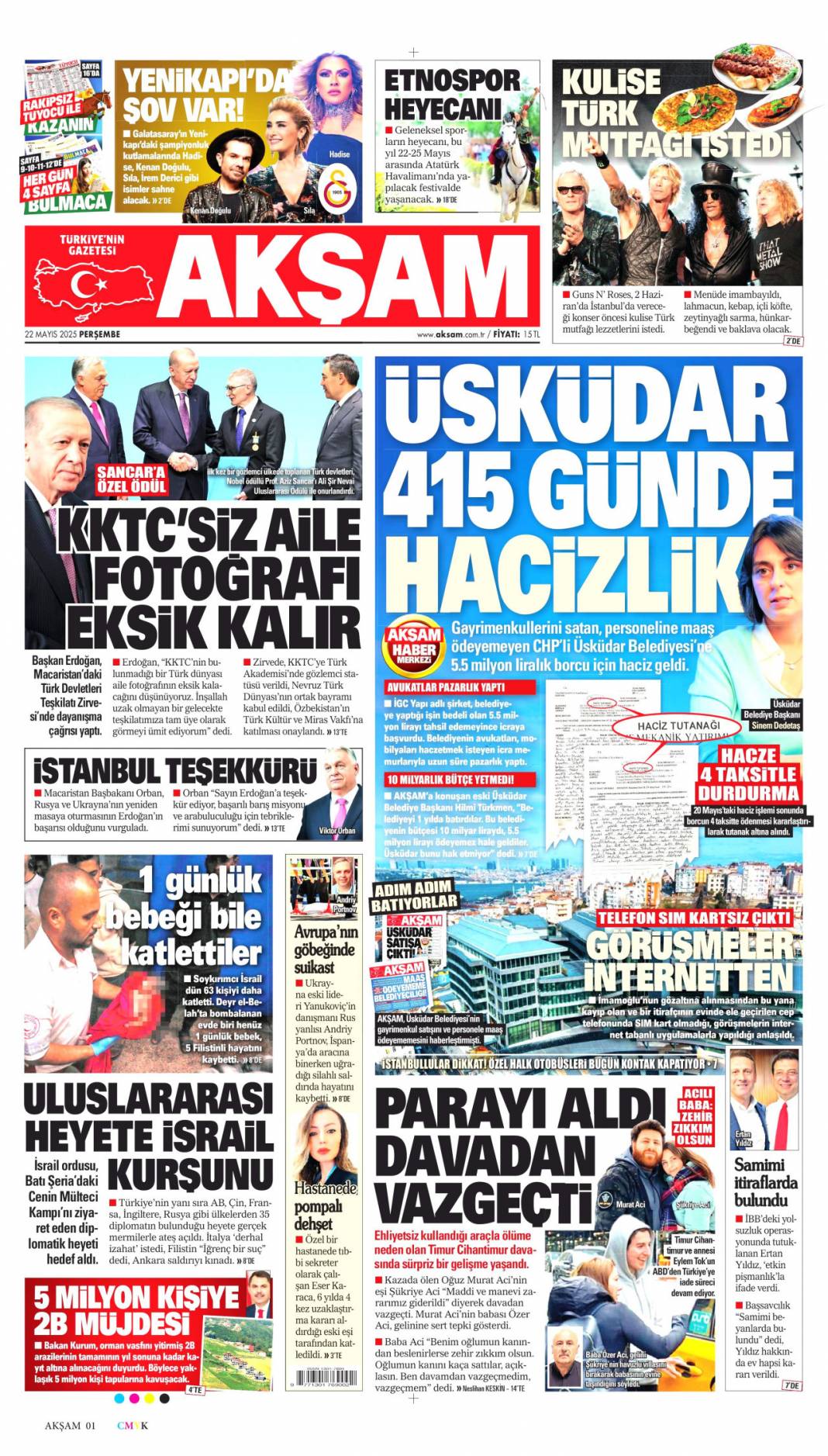 Gazze cehennemi yaşıyor: 22 mayıs 2025 Perşembe, gazete manşetleri 7