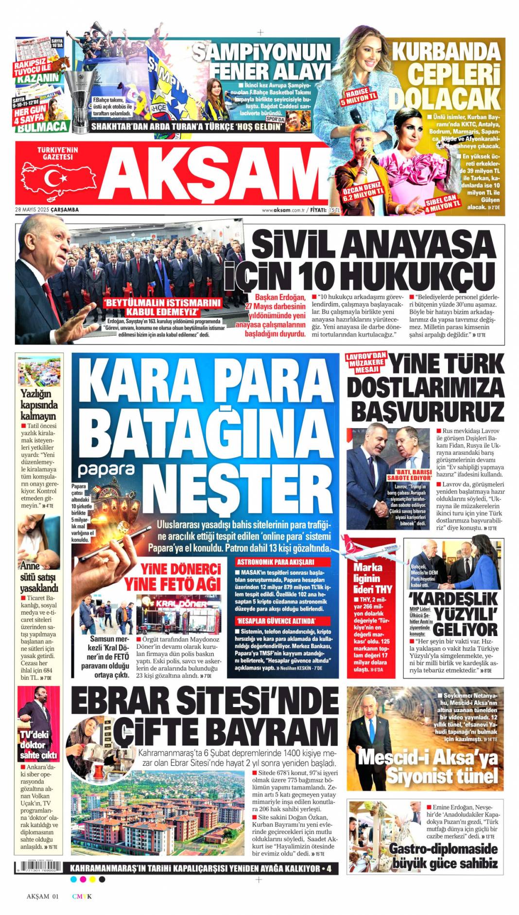 Darbe anayasasından mutlaka kurtulacağız: 28 Mayıs 2025 Çarşamba, gazete manşetleri... 8
