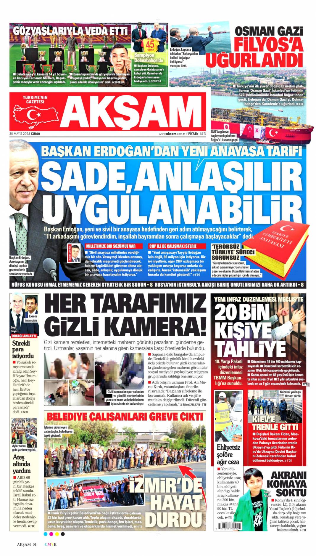 Fetih ruhu lafla değil eserlerle yaşıyor: 30 Mayıs 2025 Cuma gazete manşetleri 7