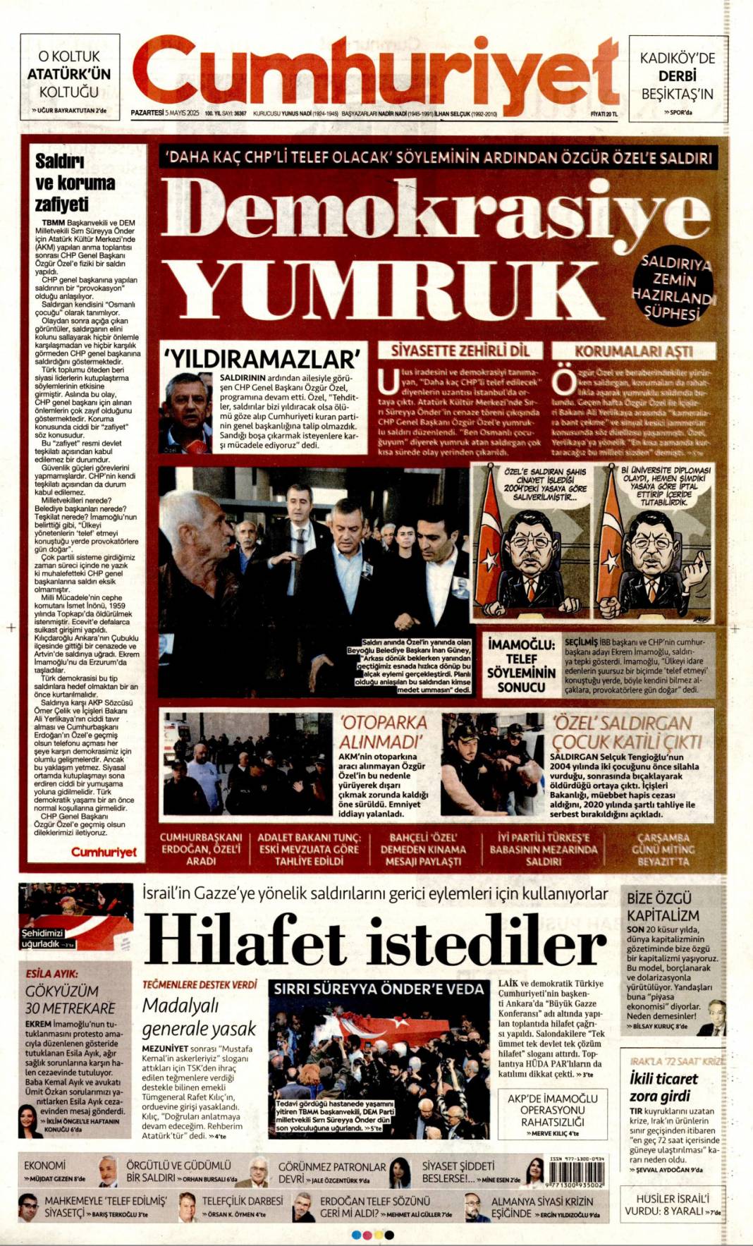 Siyasete saldırı: 5 Mayıs 2025 Pazartesi güncel gazete manşetleri 4