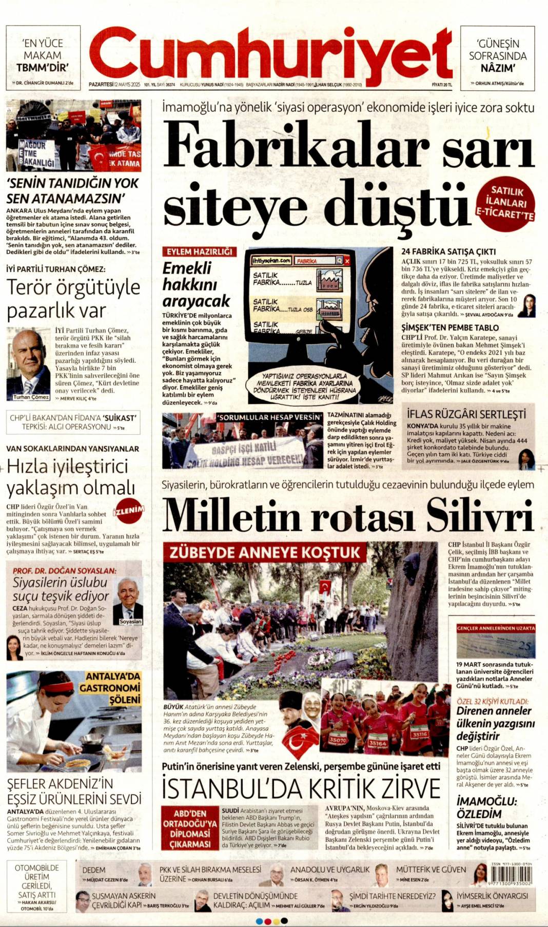 Acil çıkış İstanbul: 12 Mayıs 2025 Pazartesi gazete manşetleri 4