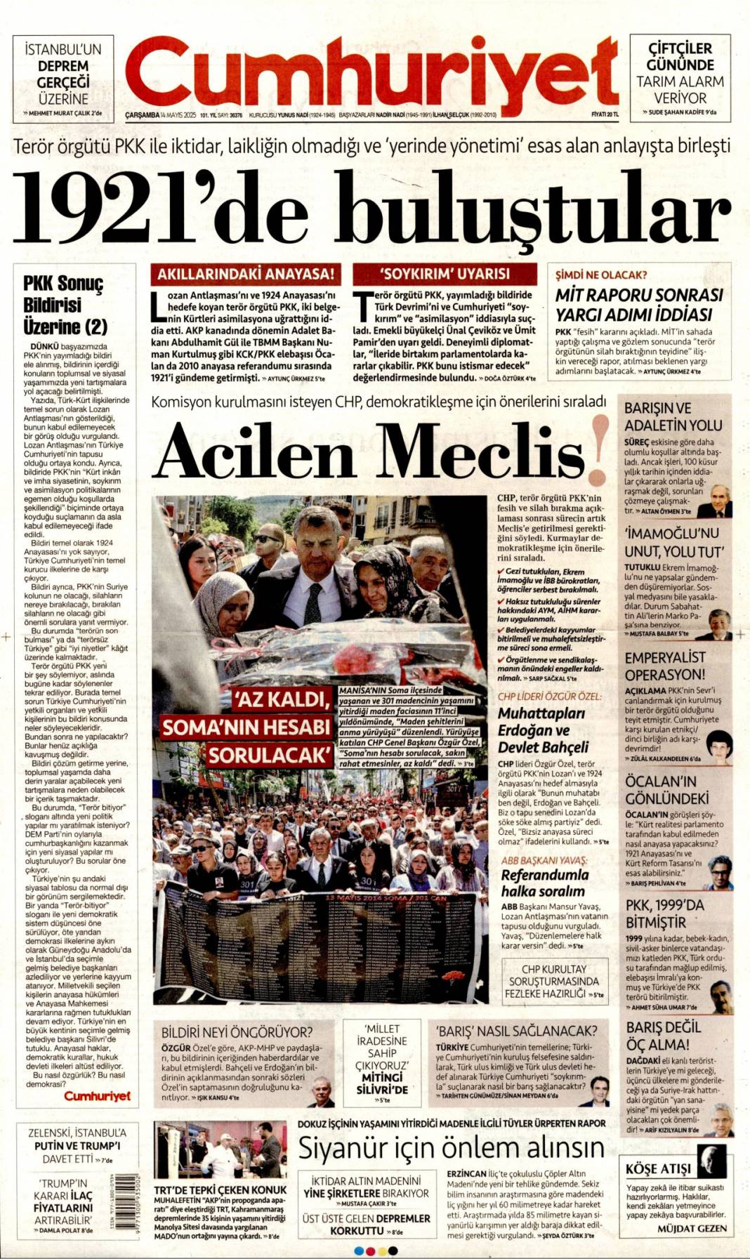 En kritik iş MİT'te: 14 Mayıs 2025 Çarşamba, güncel gazete manşetleri.... 6