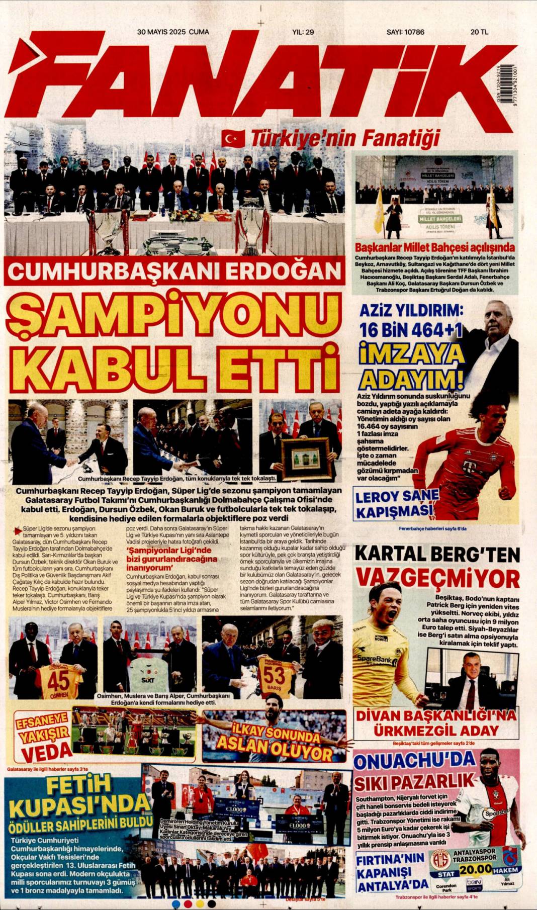 Fetih ruhu lafla değil eserlerle yaşıyor: 30 Mayıs 2025 Cuma gazete manşetleri 19