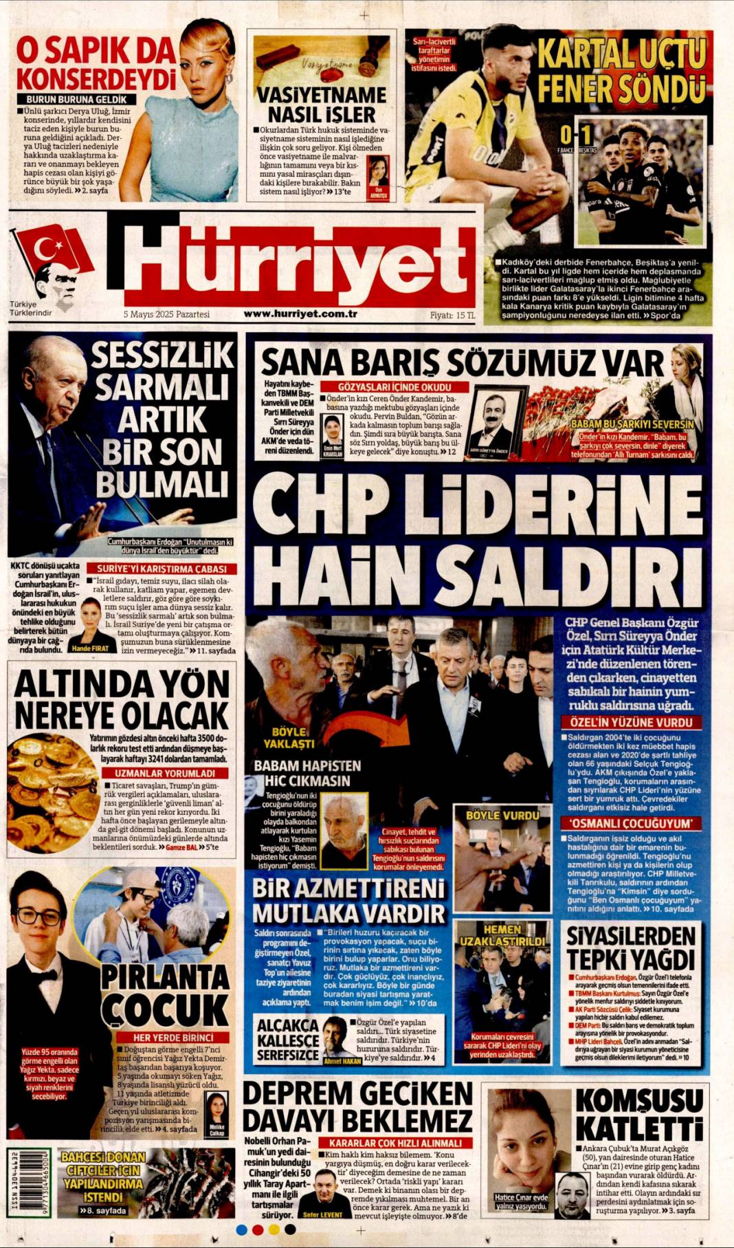 Siyasete saldırı: 5 Mayıs 2025 Pazartesi güncel gazete manşetleri 2