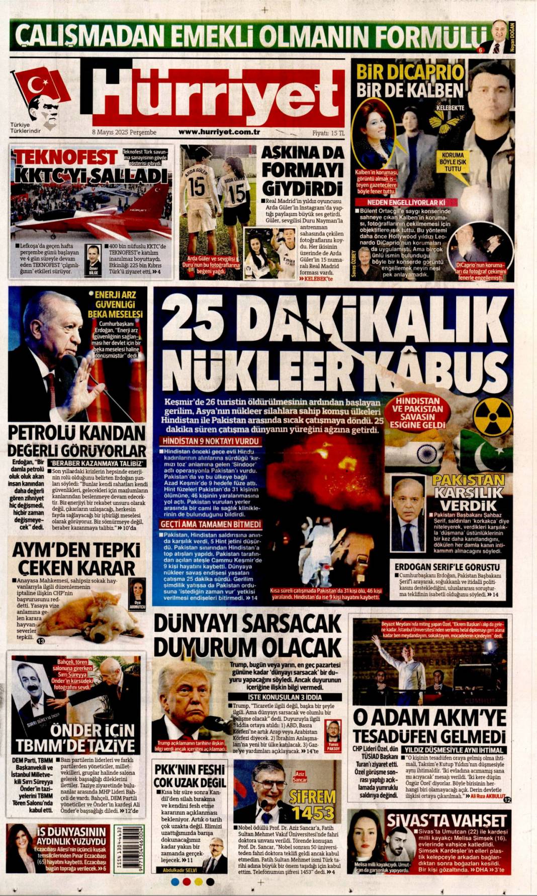 Arı kovanına çomak soktum ama korkum yok: 8 Mayıs 2025 Perşembe gazete manşetleri... 4