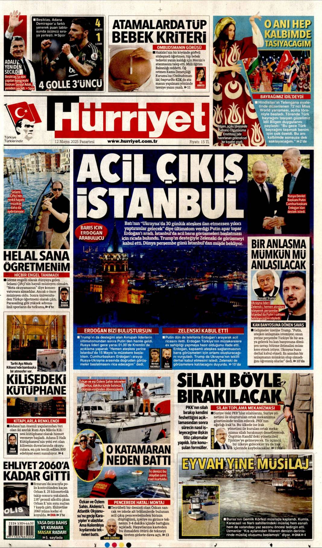 Acil çıkış İstanbul: 12 Mayıs 2025 Pazartesi gazete manşetleri 1