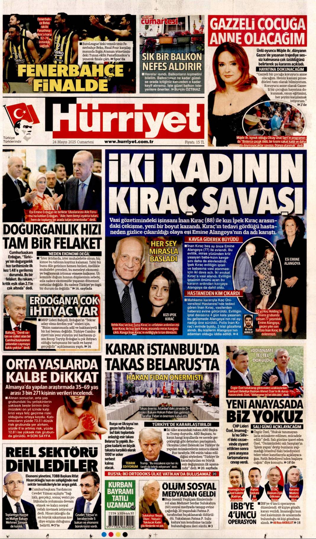 TSK'da Fetö sızıntısına büyük darbe: 24 Mayıs 2025 Cumartesi gazete manşetleri 4
