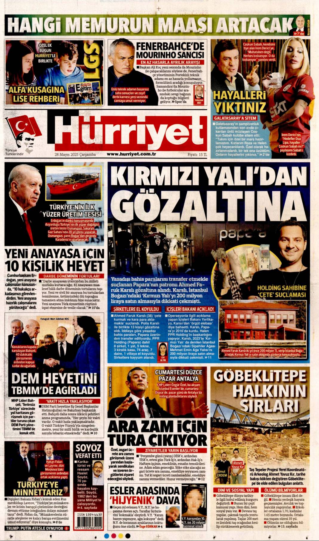 Darbe anayasasından mutlaka kurtulacağız: 28 Mayıs 2025 Çarşamba, gazete manşetleri... 3