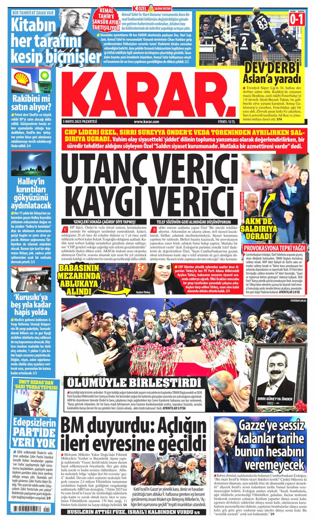 Siyasete saldırı: 5 Mayıs 2025 Pazartesi güncel gazete manşetleri 8