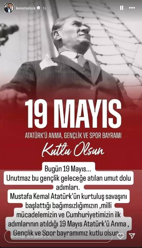 19 Mayıs Atatürk'ü anma Gençlik ve Spor Bayramı coşku ile kutlanıyor: Ünlü isimlerden 19 Mayıs Bayramı paylaşımları 6
