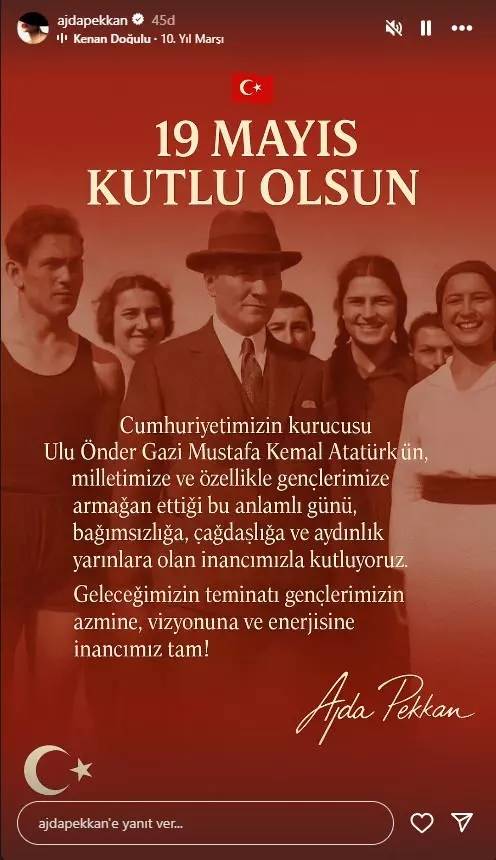 19 Mayıs Atatürk'ü anma Gençlik ve Spor Bayramı coşku ile kutlanıyor: Ünlü isimlerden 19 Mayıs Bayramı paylaşımları 8