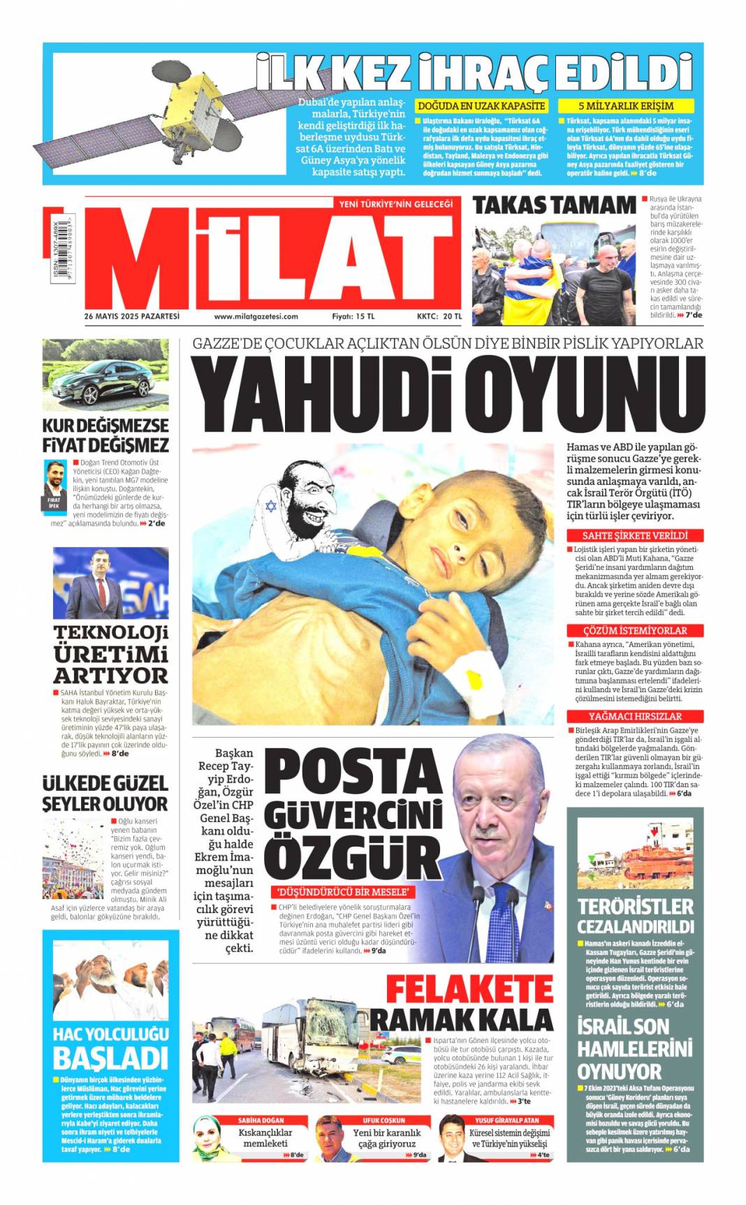 Savcıya Papalı Ağacalı tehdit: 26 Mayıs 2025 Pazartesi, güncel gazete manşetleri 12