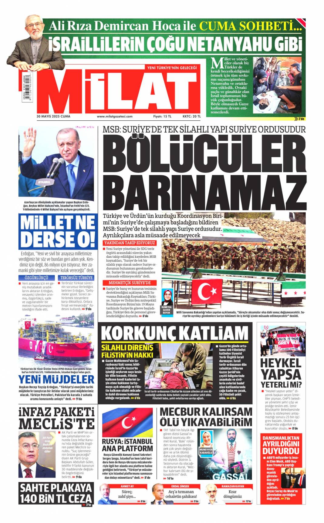 Fetih ruhu lafla değil eserlerle yaşıyor: 30 Mayıs 2025 Cuma gazete manşetleri 16