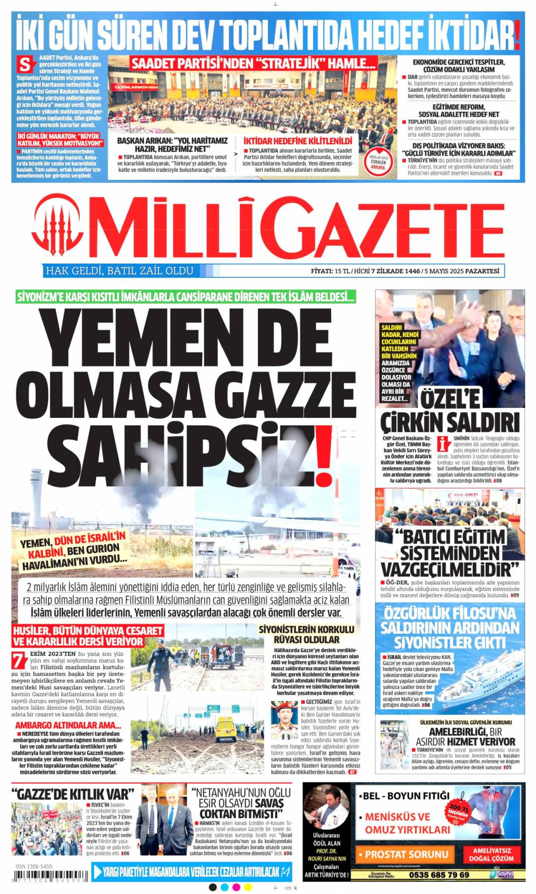 Siyasete saldırı: 5 Mayıs 2025 Pazartesi güncel gazete manşetleri 9