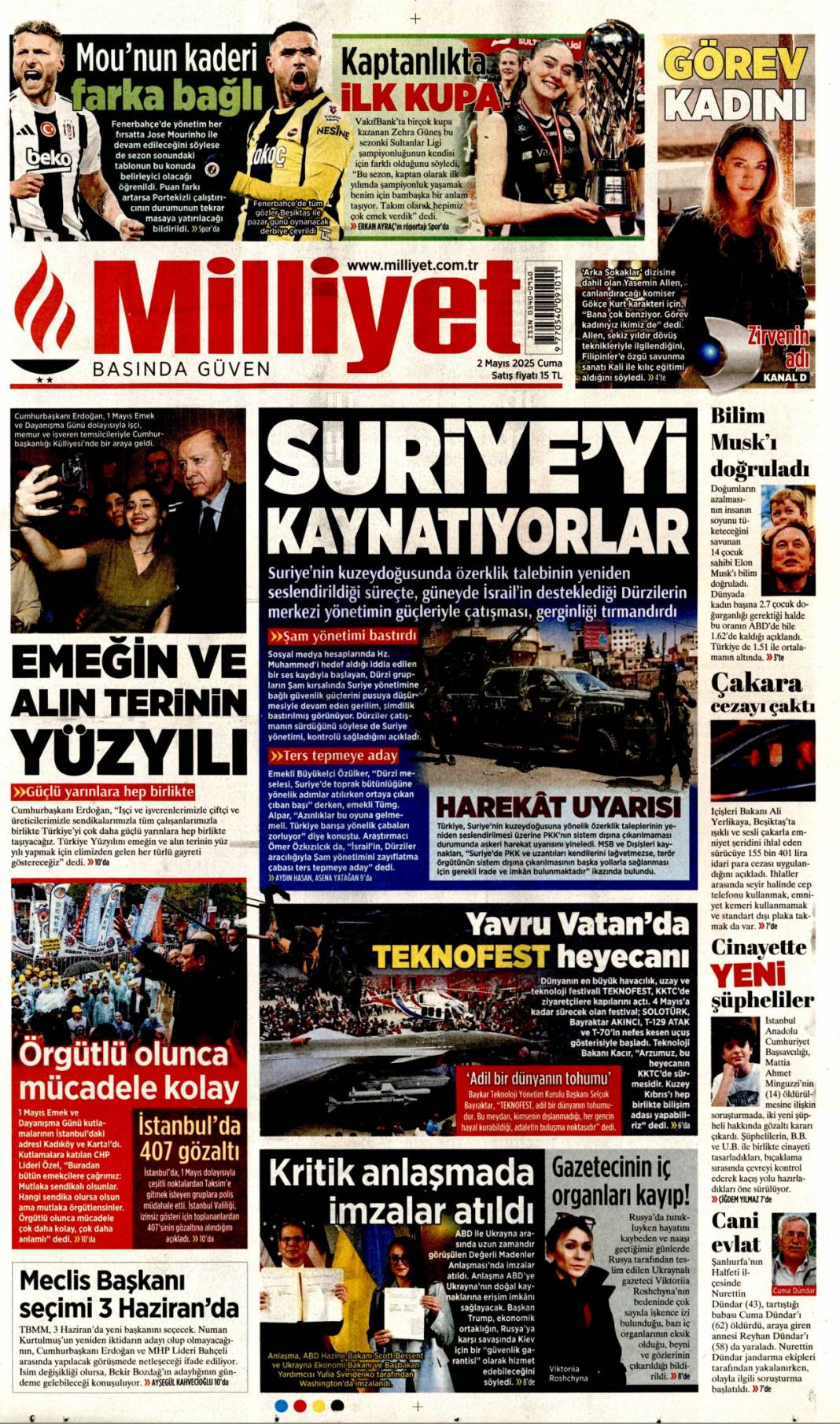 Alın terinin ve emeğin yüzyılı: 02 Mayıs 2025 Cuma gazete manşetleri 2