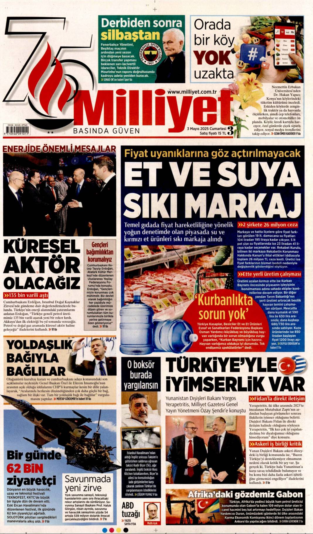 Enerjide şeytanın bacağını kırdık: 3 Mayıs 2025 Cumartesi gazete manşetleri 4