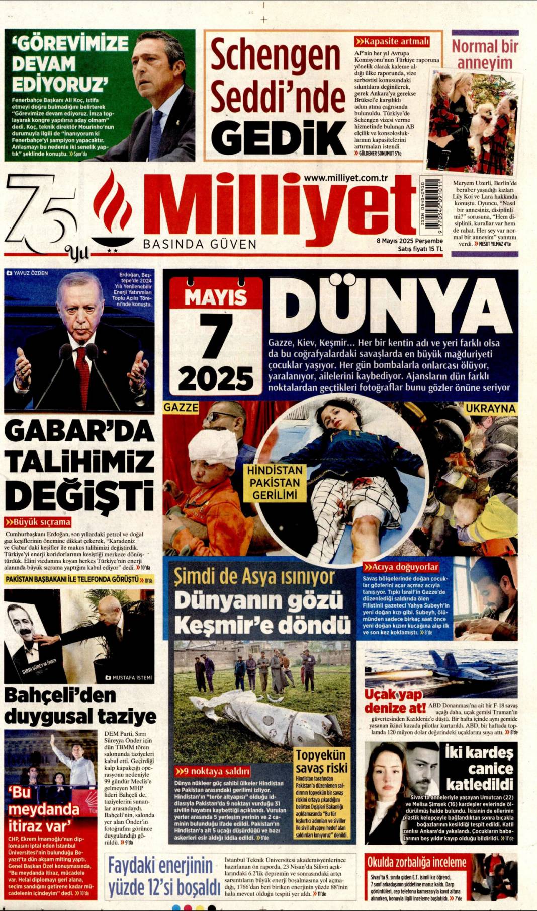 Arı kovanına çomak soktum ama korkum yok: 8 Mayıs 2025 Perşembe gazete manşetleri... 3