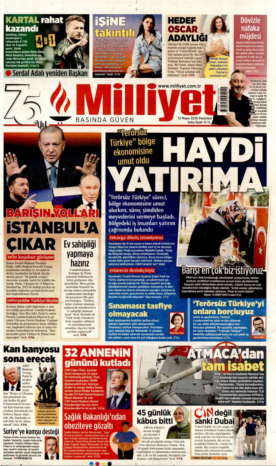 Acil çıkış İstanbul: 12 Mayıs 2025 Pazartesi gazete manşetleri 2