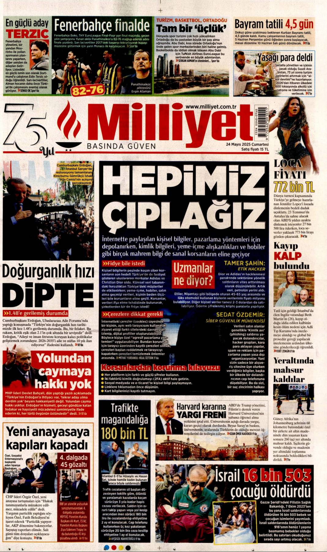 TSK'da Fetö sızıntısına büyük darbe: 24 Mayıs 2025 Cumartesi gazete manşetleri 3