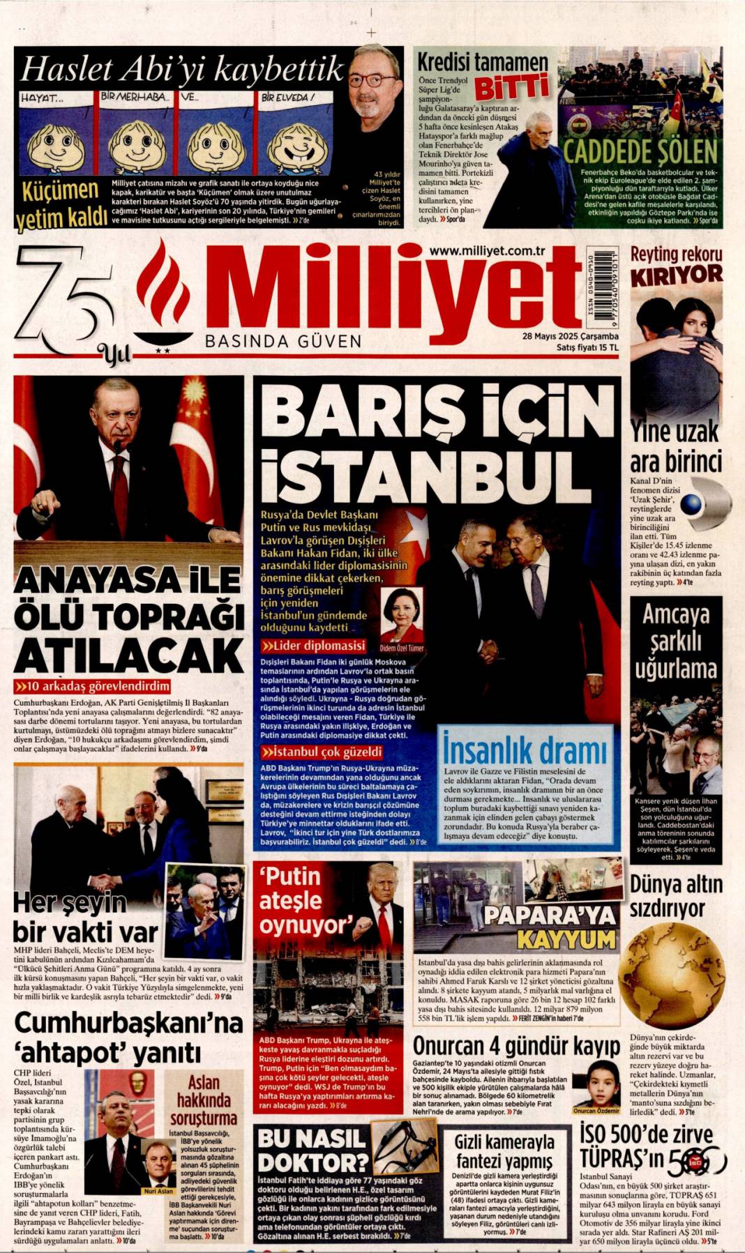 Darbe anayasasından mutlaka kurtulacağız: 28 Mayıs 2025 Çarşamba, gazete manşetleri... 2