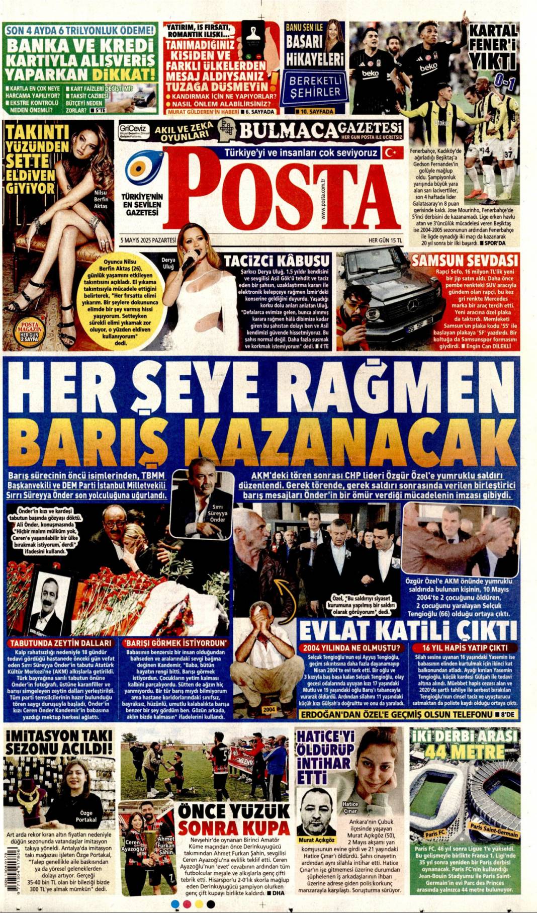 Siyasete saldırı: 5 Mayıs 2025 Pazartesi güncel gazete manşetleri 7