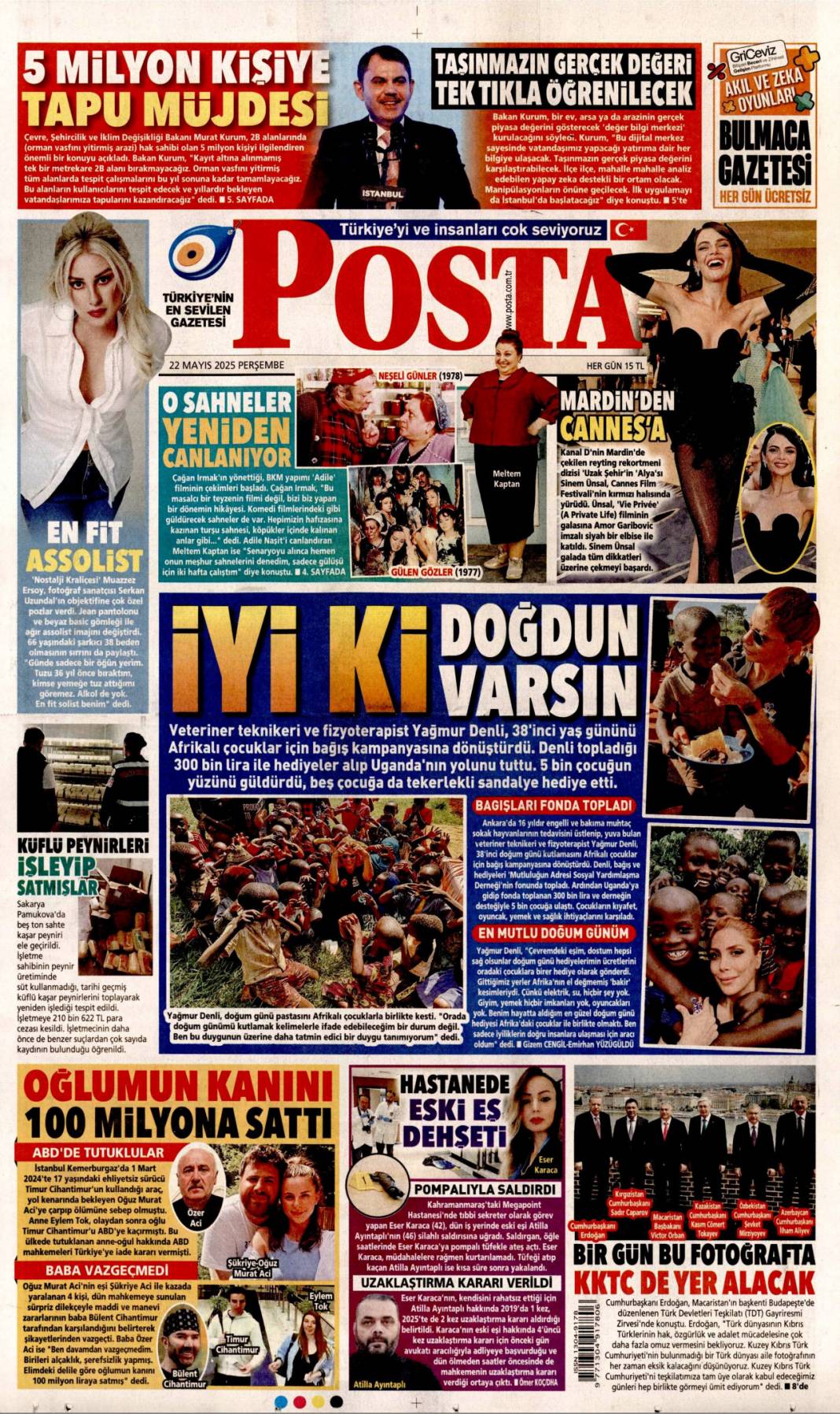 Gazze cehennemi yaşıyor: 22 mayıs 2025 Perşembe, gazete manşetleri 14