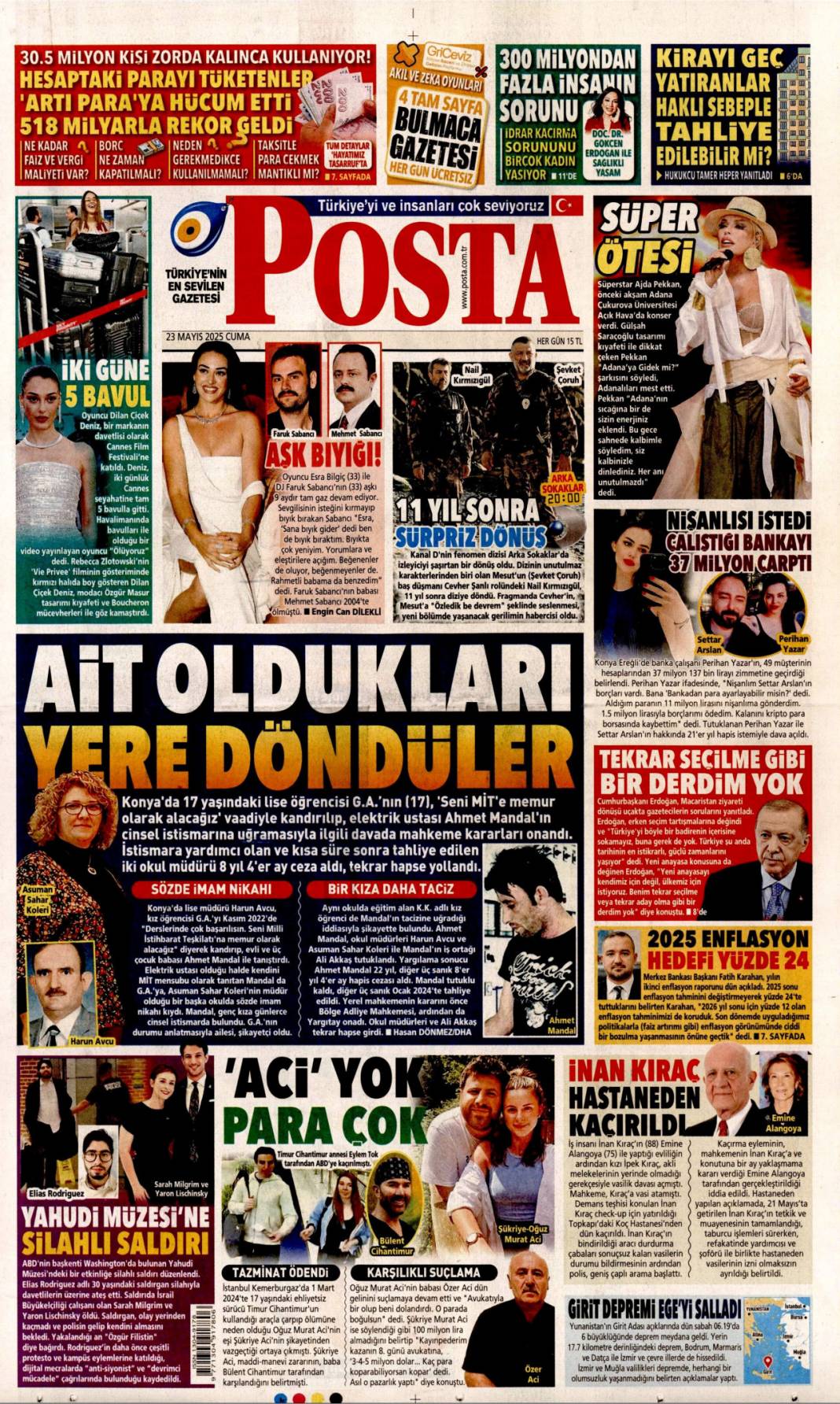 Rüşvet çarkının faturası halka kesildi: 23 Mayıs 2025 Cuma gazete manşetleri 10