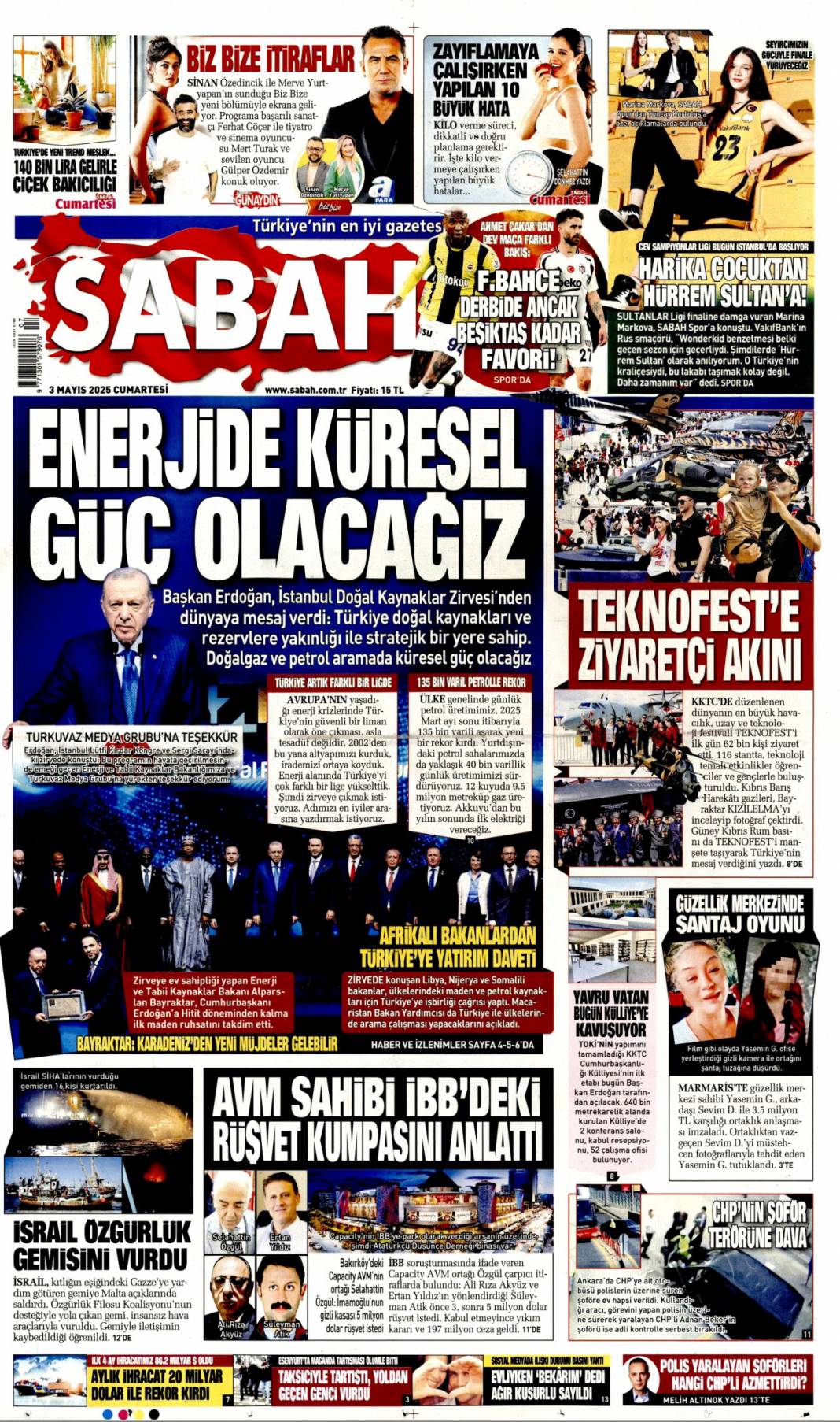 Enerjide şeytanın bacağını kırdık: 3 Mayıs 2025 Cumartesi gazete manşetleri 2