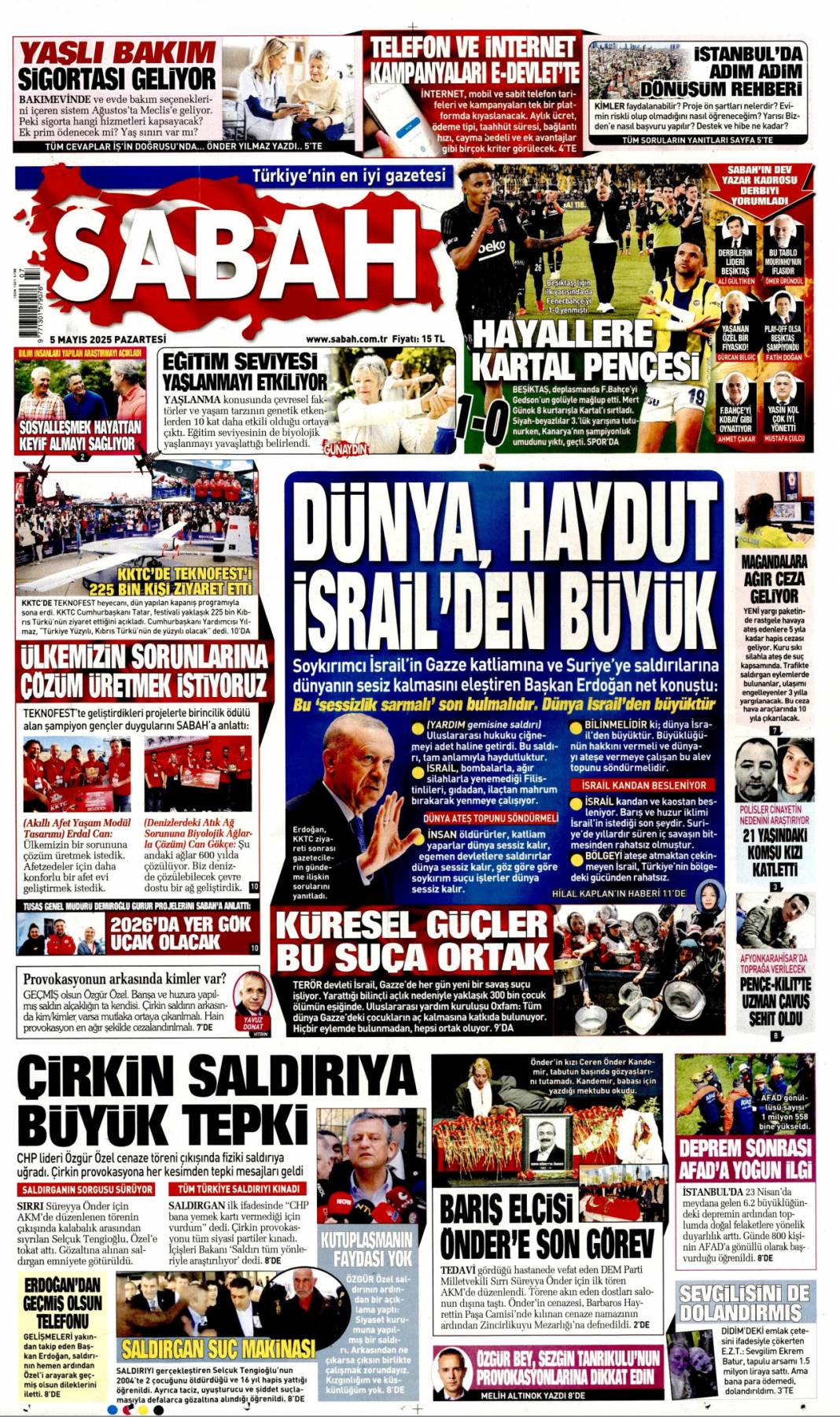 Siyasete saldırı: 5 Mayıs 2025 Pazartesi güncel gazete manşetleri 1