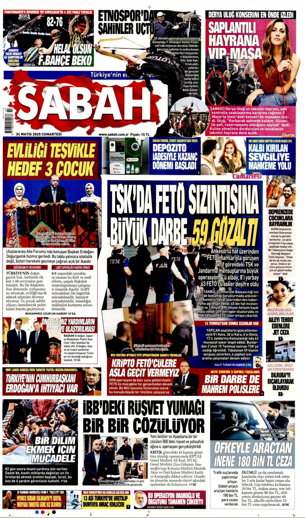 TSK'da Fetö sızıntısına büyük darbe: 24 Mayıs 2025 Cumartesi gazete manşetleri 1