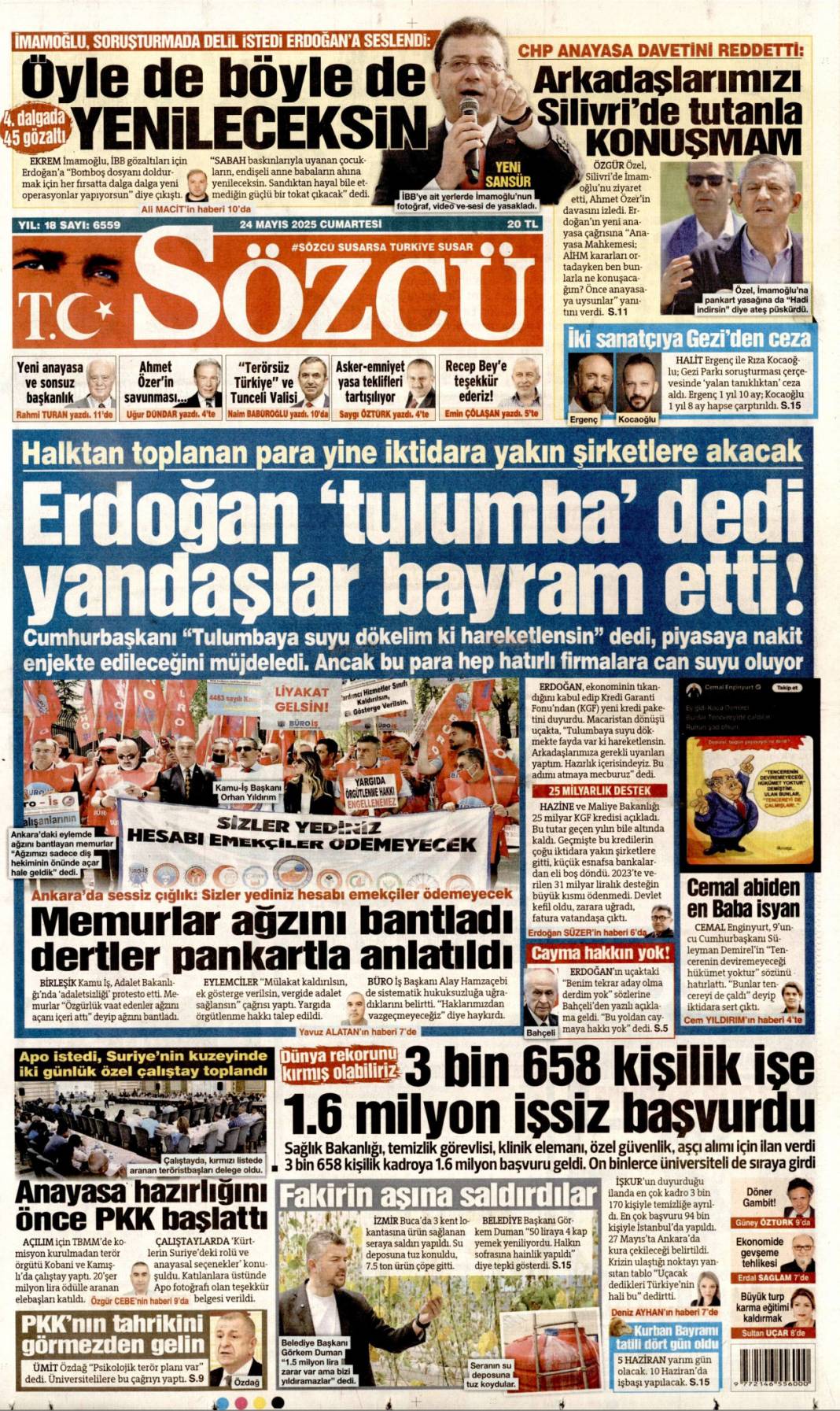 TSK'da Fetö sızıntısına büyük darbe: 24 Mayıs 2025 Cumartesi gazete manşetleri 6