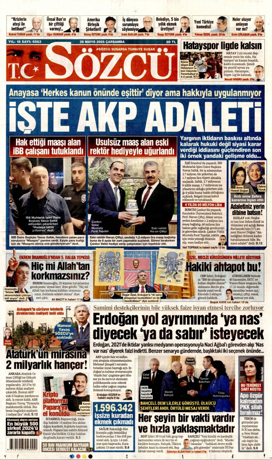 Darbe anayasasından mutlaka kurtulacağız: 28 Mayıs 2025 Çarşamba, gazete manşetleri... 6