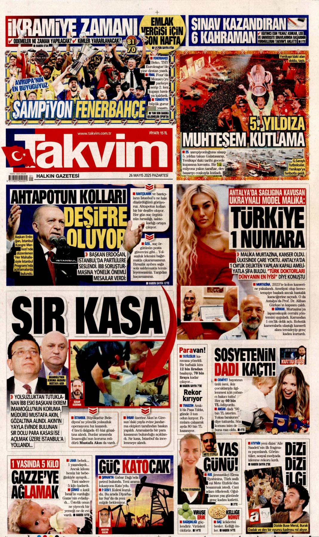 Savcıya Papalı Ağacalı tehdit: 26 Mayıs 2025 Pazartesi, güncel gazete manşetleri 8