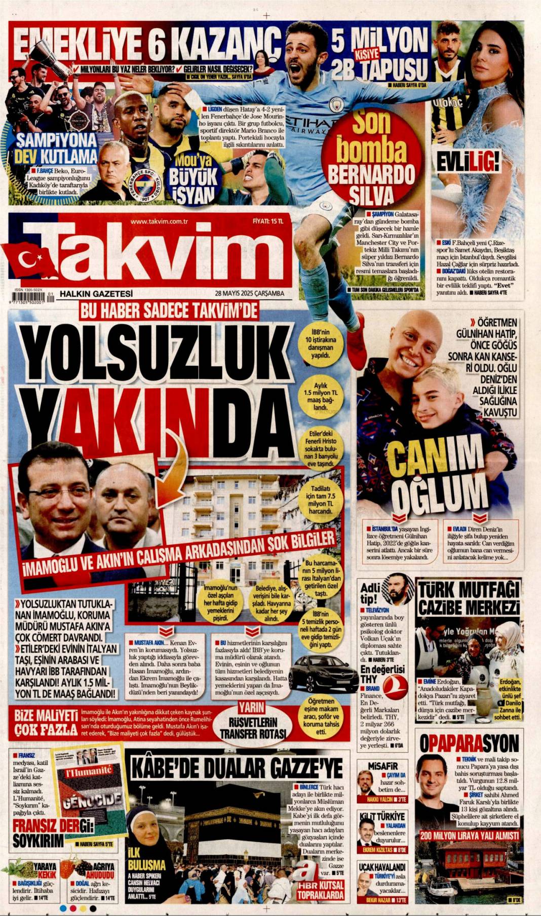 Darbe anayasasından mutlaka kurtulacağız: 28 Mayıs 2025 Çarşamba, gazete manşetleri... 12