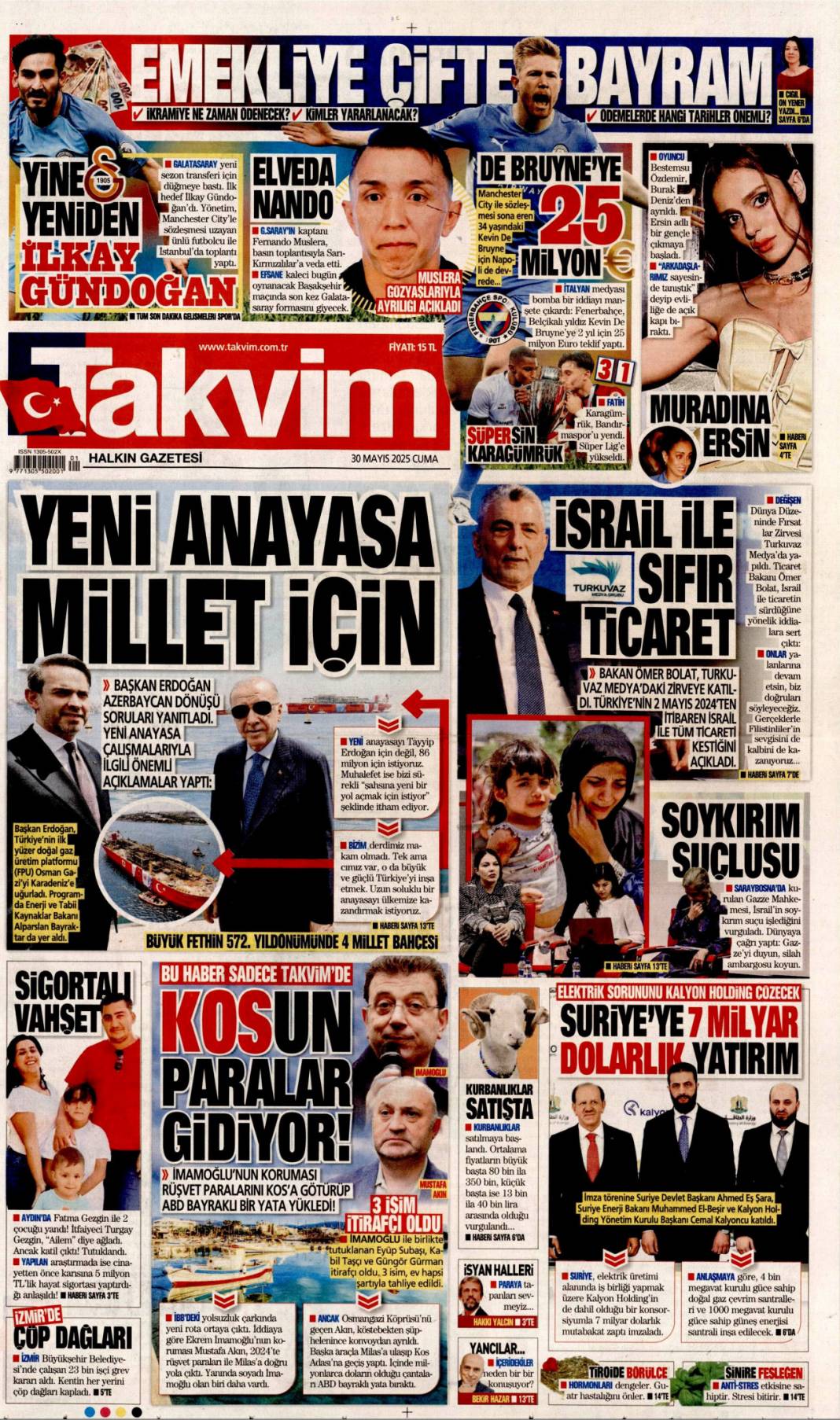 Fetih ruhu lafla değil eserlerle yaşıyor: 30 Mayıs 2025 Cuma gazete manşetleri 12
