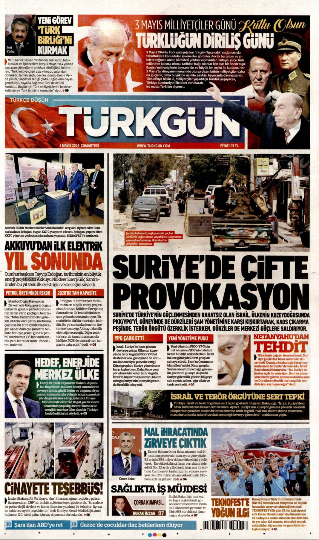 Enerjide şeytanın bacağını kırdık: 3 Mayıs 2025 Cumartesi gazete manşetleri 10