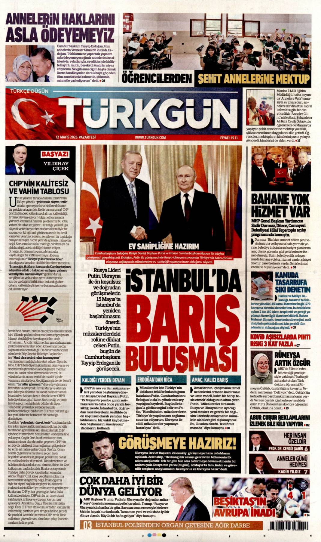 Acil çıkış İstanbul: 12 Mayıs 2025 Pazartesi gazete manşetleri 11