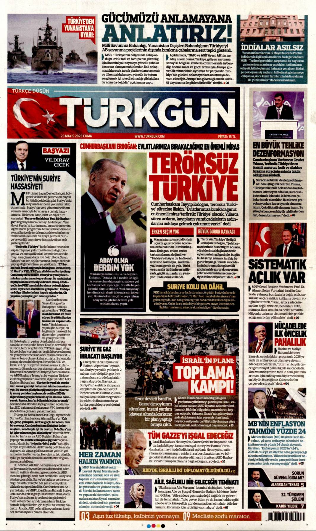 Rüşvet çarkının faturası halka kesildi: 23 Mayıs 2025 Cuma gazete manşetleri 15