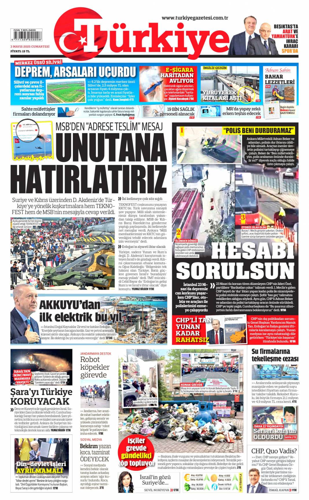 Enerjide şeytanın bacağını kırdık: 3 Mayıs 2025 Cumartesi gazete manşetleri 3