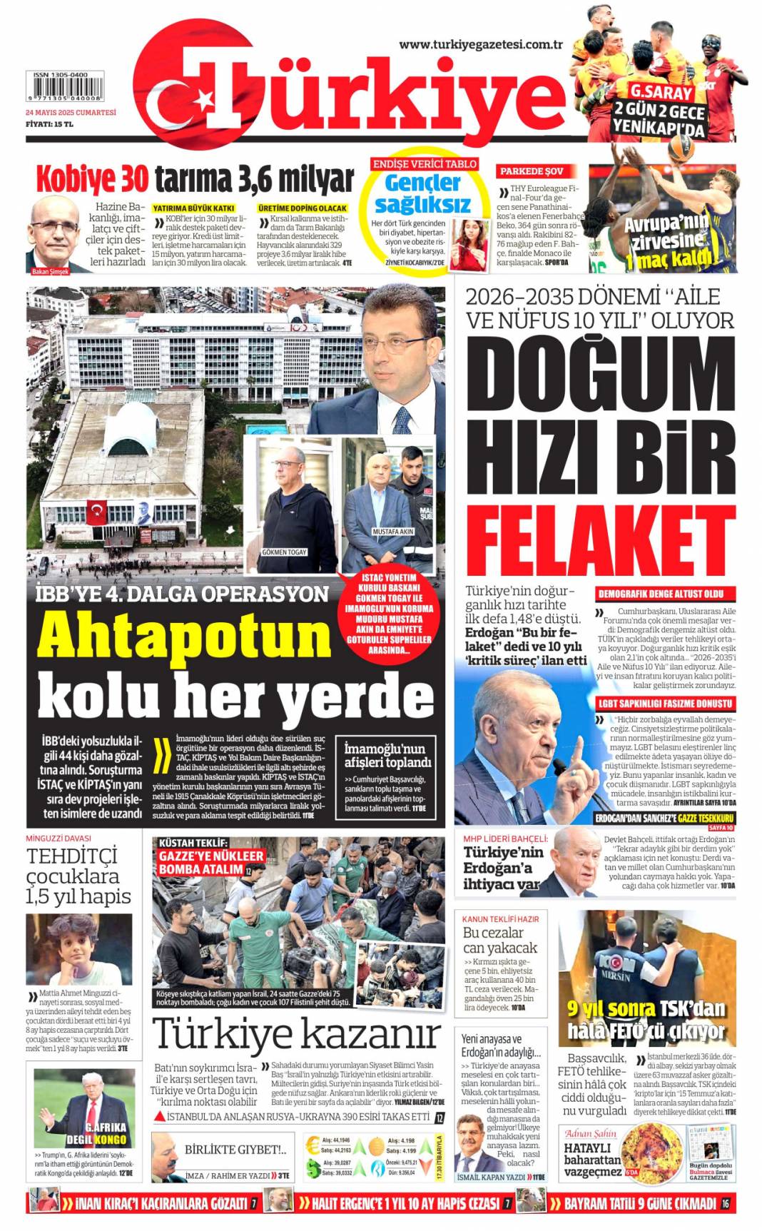 TSK'da Fetö sızıntısına büyük darbe: 24 Mayıs 2025 Cumartesi gazete manşetleri 2