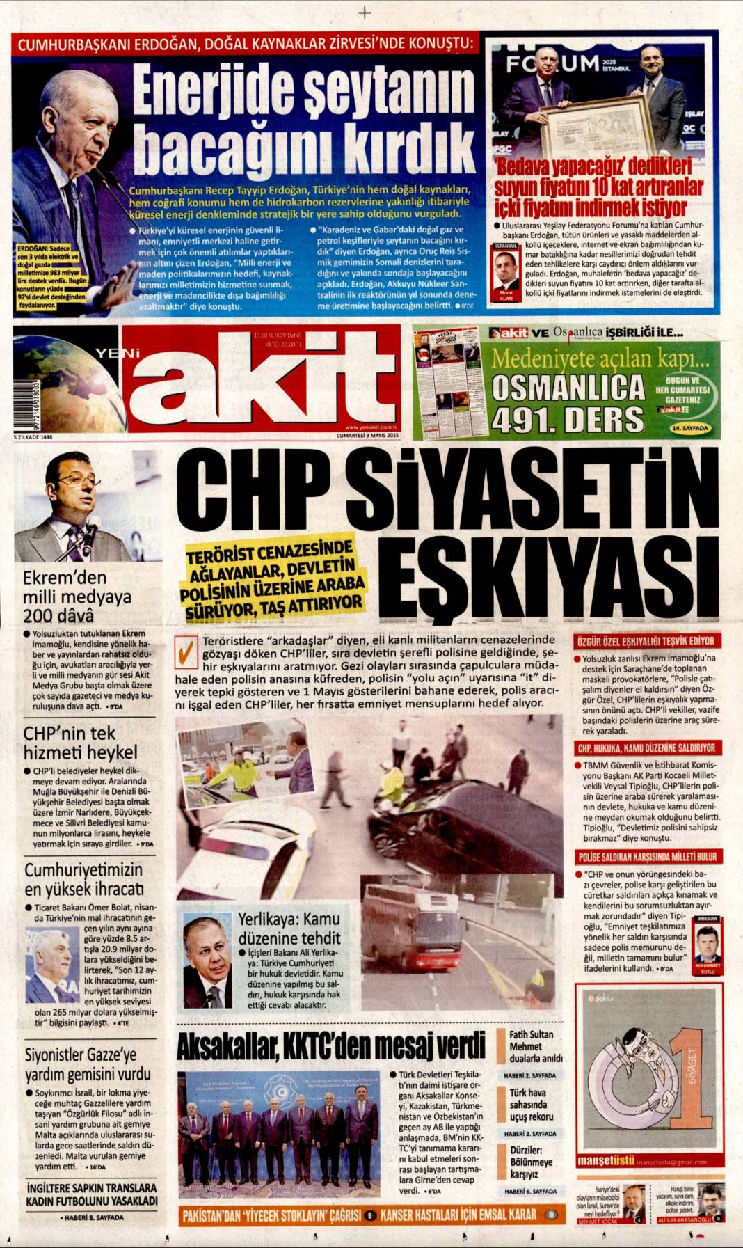 Enerjide şeytanın bacağını kırdık: 3 Mayıs 2025 Cumartesi gazete manşetleri 8