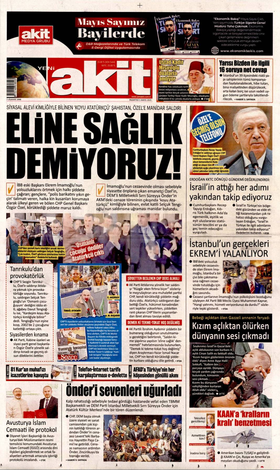 Siyasete saldırı: 5 Mayıs 2025 Pazartesi güncel gazete manşetleri 13