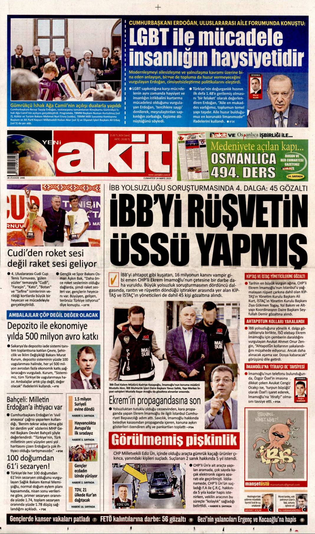 TSK'da Fetö sızıntısına büyük darbe: 24 Mayıs 2025 Cumartesi gazete manşetleri 13