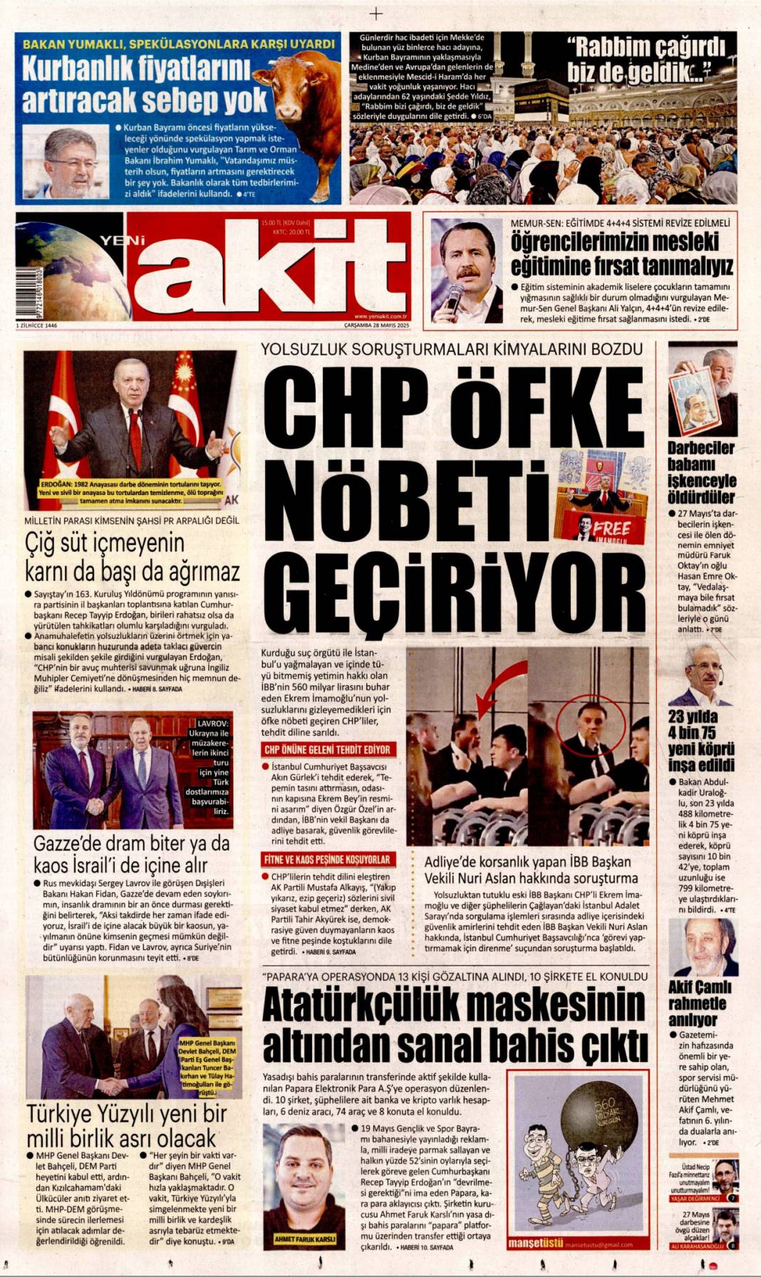 Darbe anayasasından mutlaka kurtulacağız: 28 Mayıs 2025 Çarşamba, gazete manşetleri... 17